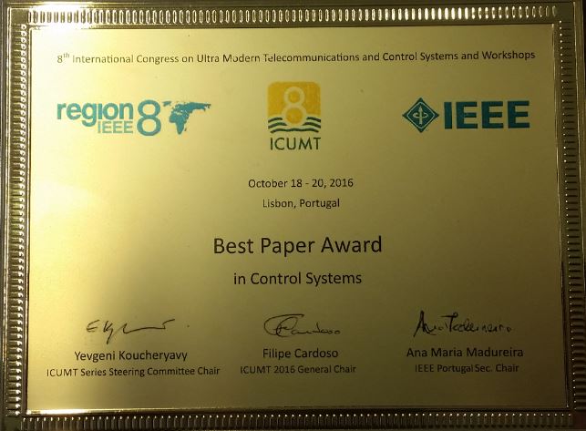 Zum Artikel "18-20.10.16: Best Paper Award der IEEE ICUMT 2016 in Lissabon für Arnd Buschhaus"