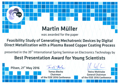 Zum Artikel "28.06.2016: Internationaler „Best Presentation Award“ der ISSE für Martin Müller"