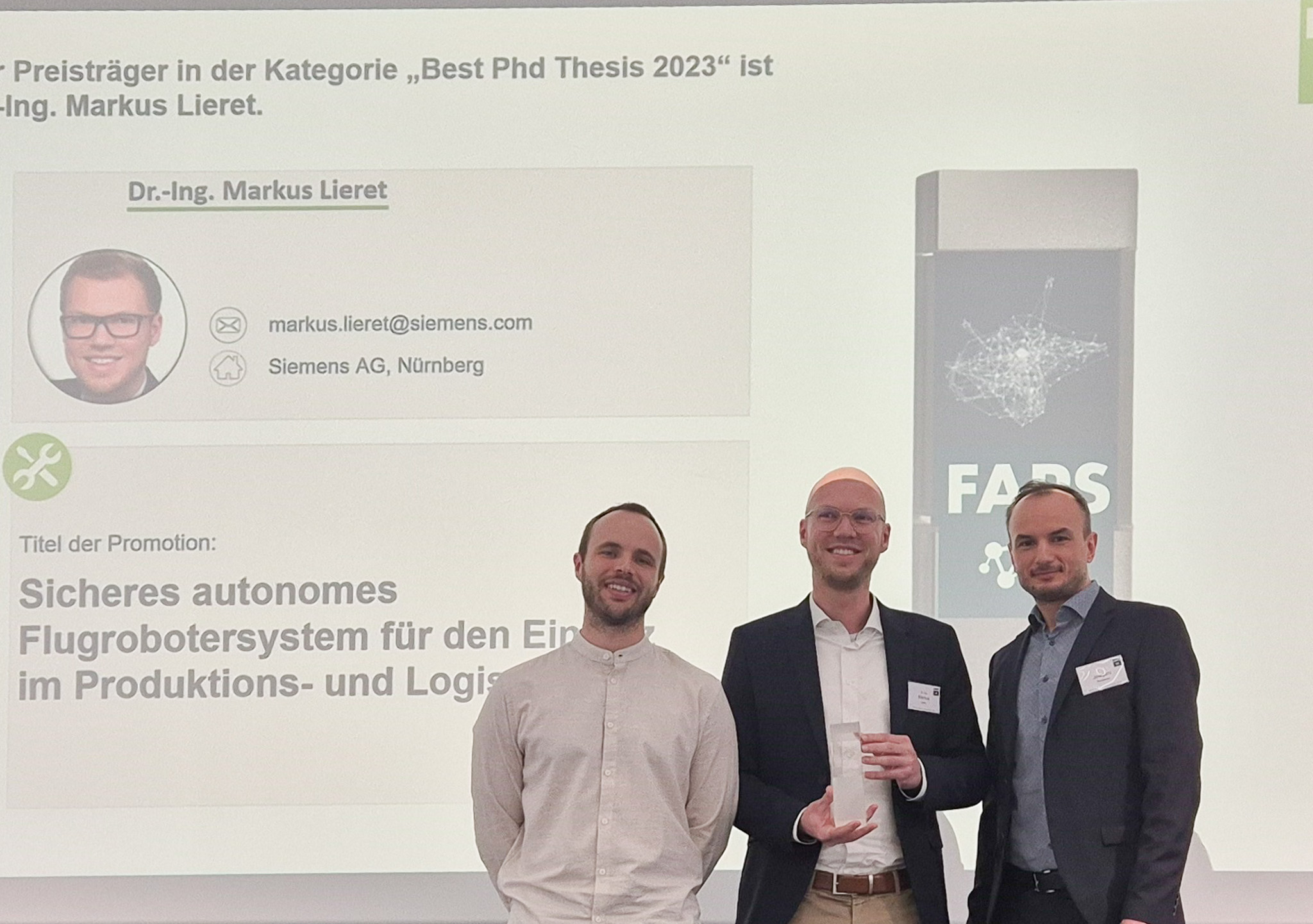 Dr.-Ing. Markus Lieret „Best PhD Thesis“