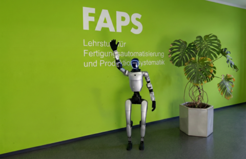 Zum Artikel "Humanoider Roboter G1 von Unitree verstärkt Forschungsinfrastruktur am Lehrstuhl FAPS"