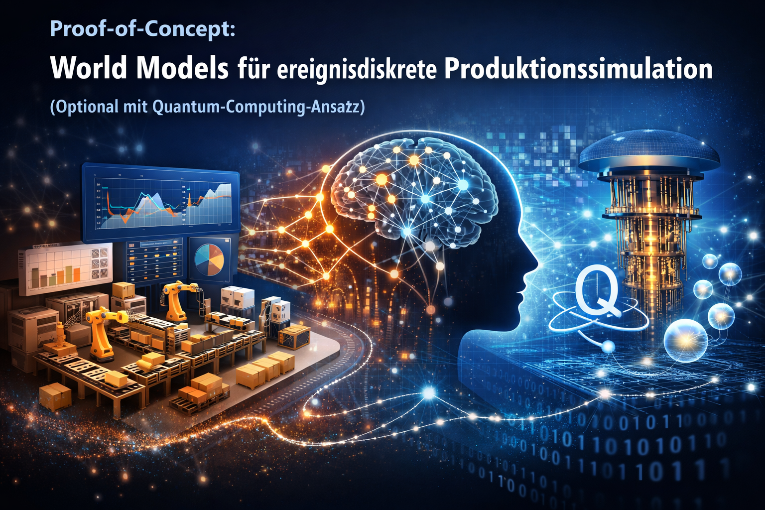 Proof-of-Concept: World Models für ereignisdiskrete Produktionssimulation (optional mit Quantum-Computing-Ansatz)